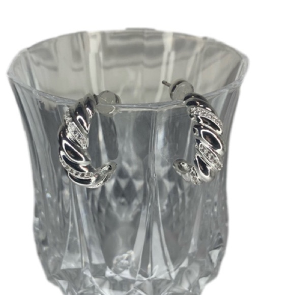 Half hoop, silver earrings - Picture 1 of 5